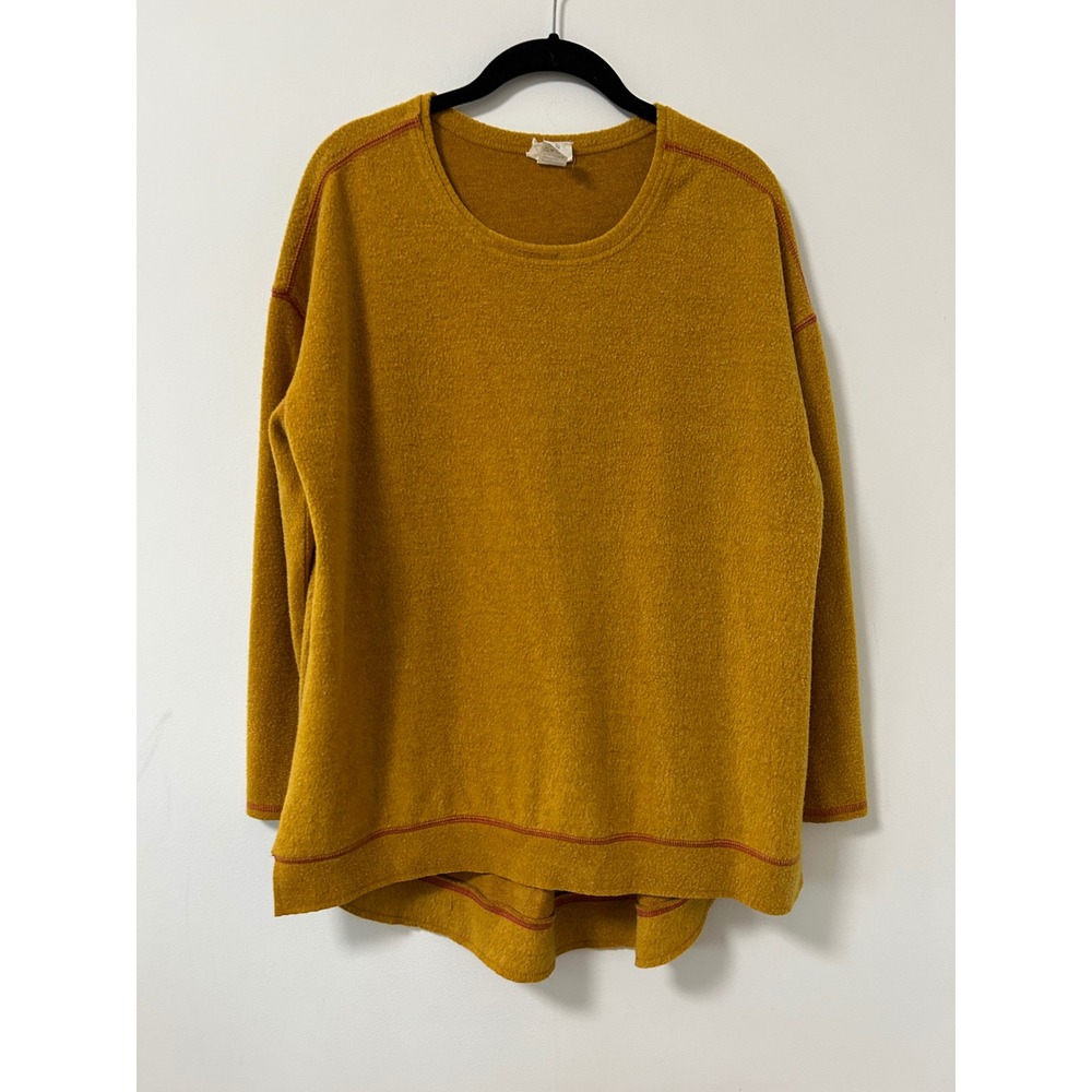 Natural Life Mustard Yellow Textured‎ Long Sleeve Pullover Sweater Size S
